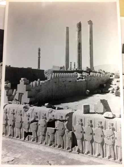 A 1933 photo of the reliefs in Iran; courtesy New York District Attorney
