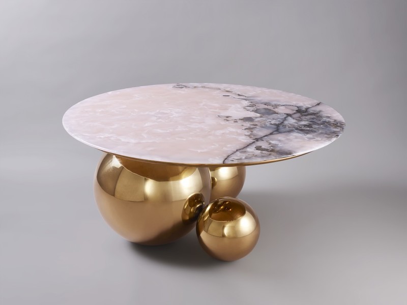 JinShi Pink Jade Coffee Table by Studio MVW, Galerie BSL, at Salon