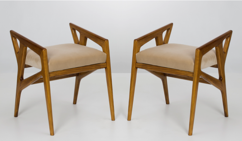 Pair of stools by Gio Ponti, Galleria Rossella Colombari, at Salon