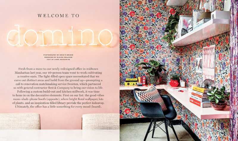 Domino's new office appears in this month's issue