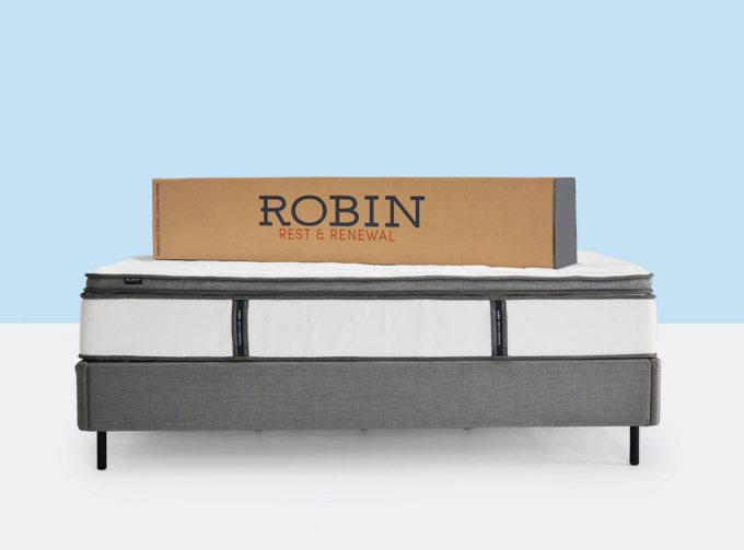 Robin Rest & Renewal bed with packaging pictured on top; courtesy Williams-Sonoma