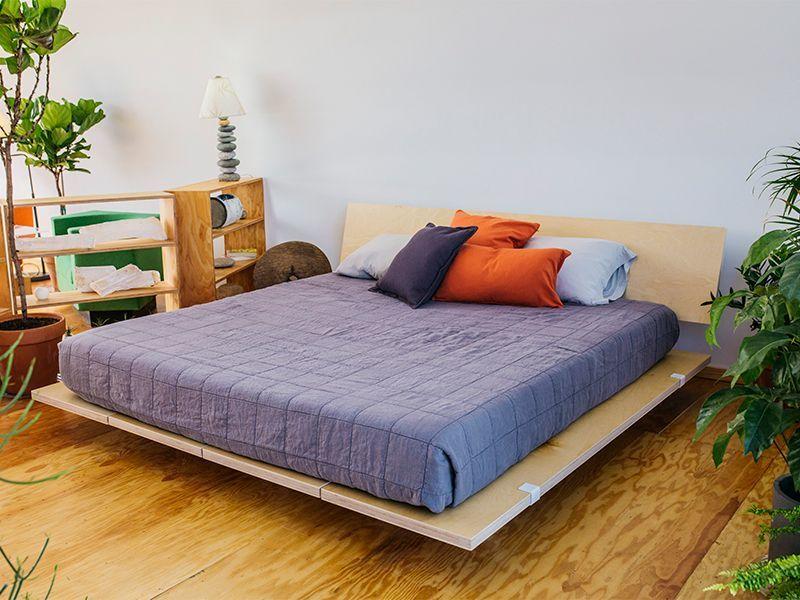 A Floyd bed frame, as seen in the brand's Stay Floyd Airbnb initiative; courtesy Airbnb
