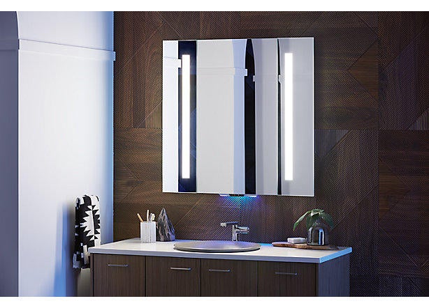 Kohler's Verdera Voice Lighted Mirror with Amazon Alexa; courtesy Kohler