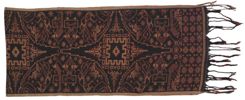 A ceremonial cloth from Bali made of cotton, dye, double ikat; courtesy the Division of Anthropology, American Museum of Natural History