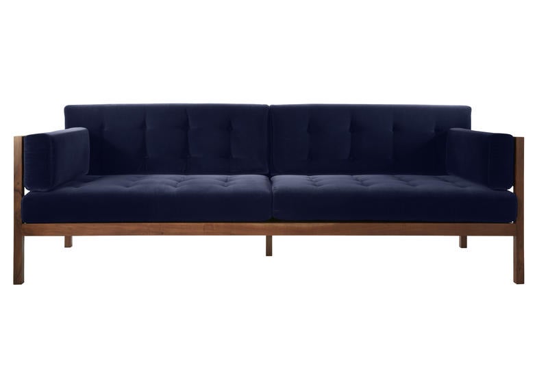 The Navy Velvet Hollywood Sofa by CB2 x Fred Segal