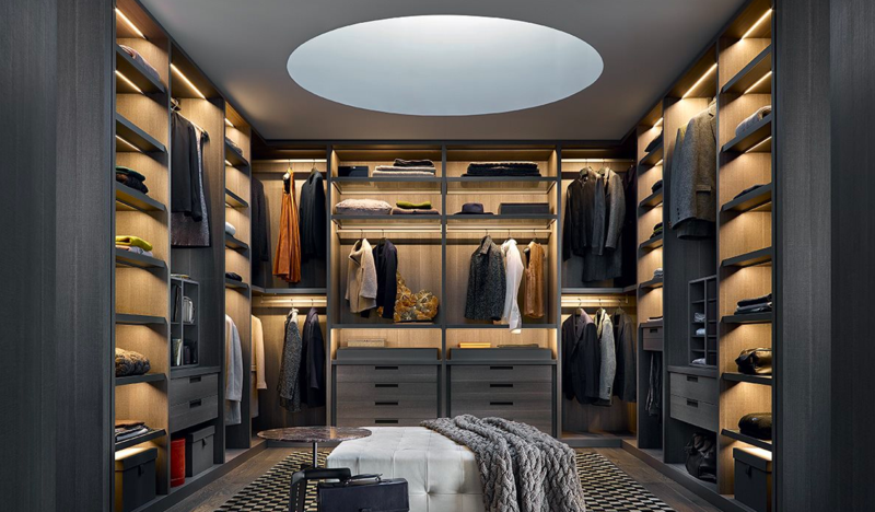 Senzafine closet system; courtesy Poliform