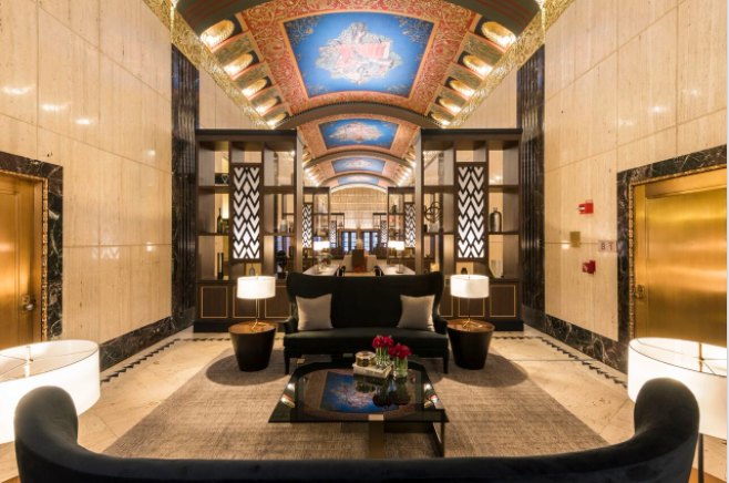 Historic lobby at 100 Barclay; courtesy Rich Caplan