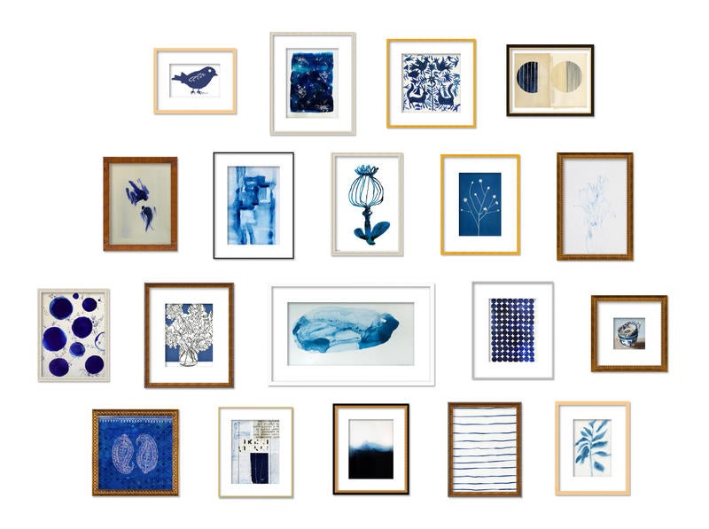 Artfully Walls' names blue and white as a top trend.