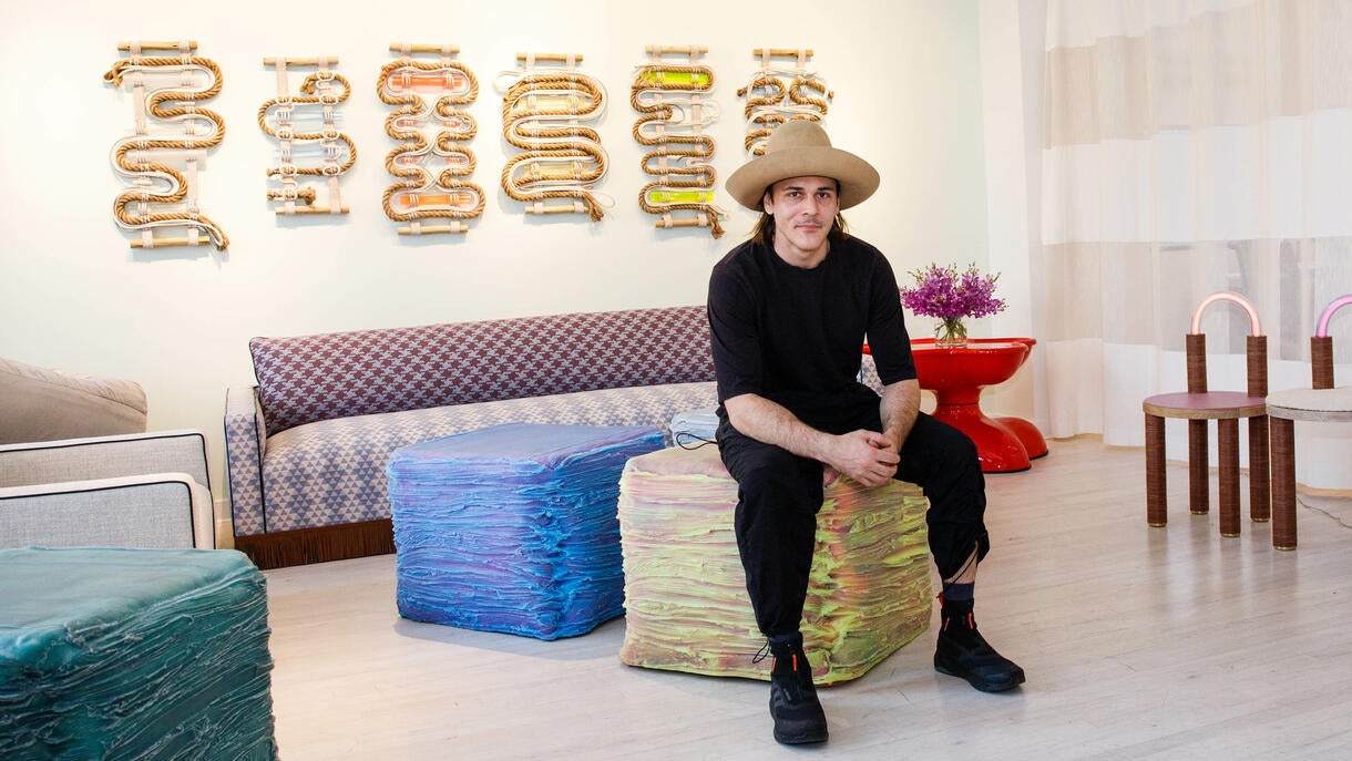 This Pennsylvania artist creates futuristic furniture from your waste