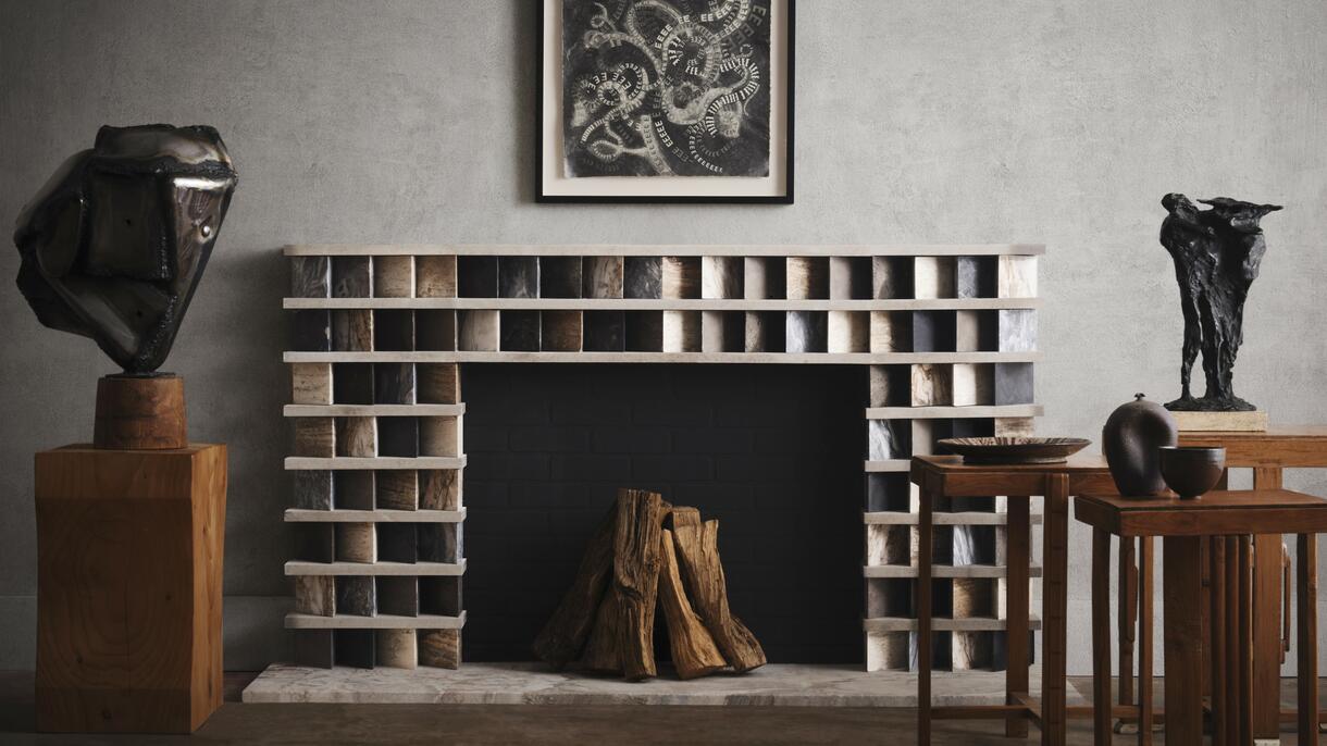 These 6 sculptural fireplace designs by Strike x Ann Sacks are undeniably hot