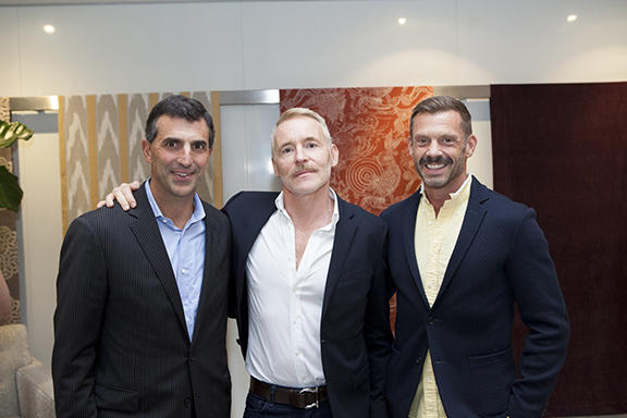 Giulio Capua, publisher and chief revenue officer, Architectural Digest, with designers Russell Groves and Todd Allen