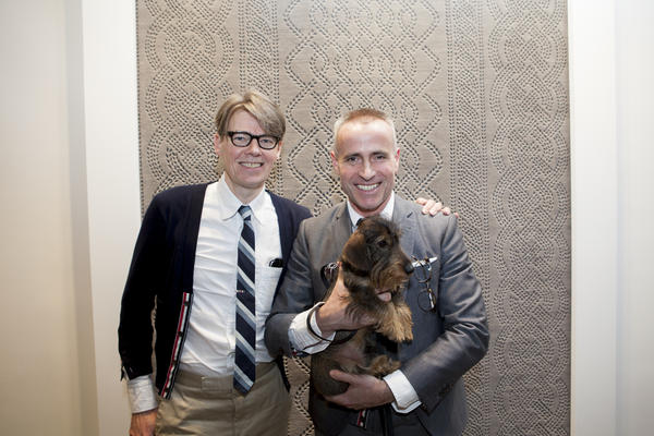 Andrew Bolton and Thom Browne with Hector 