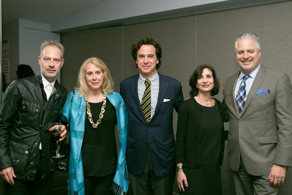 Designer Christopher Maya (center) with Hearst Design Group's Eleftherios Kardamakis, Doretta Sperduto, Brenda Saget and Sean Sullivan