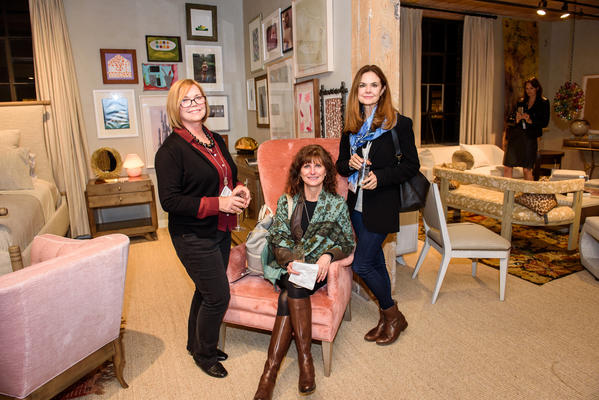 Guests enjoy the Susan Hable Bird Wing Chair, part of an Instagram giveaway. 