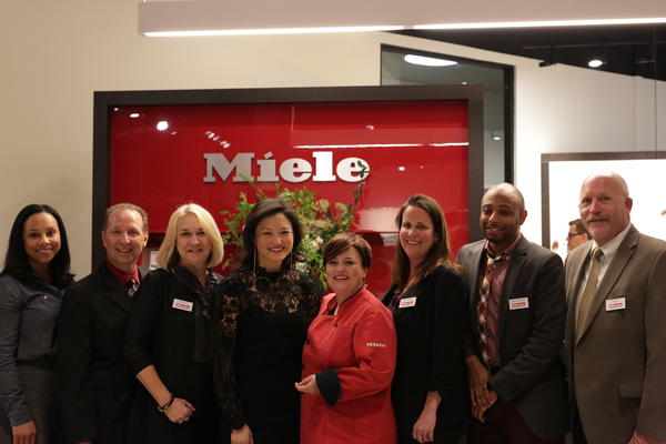 Catherine Kwong (fourth from left), with Miele's Monique Robinson, Randy Gunther, Amy Rice, Rachelle Boucher, Gina Bladanzi, André Thompson and Dan Post