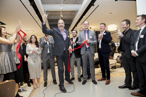 The ribbon-cutting ceremony for the new showroom