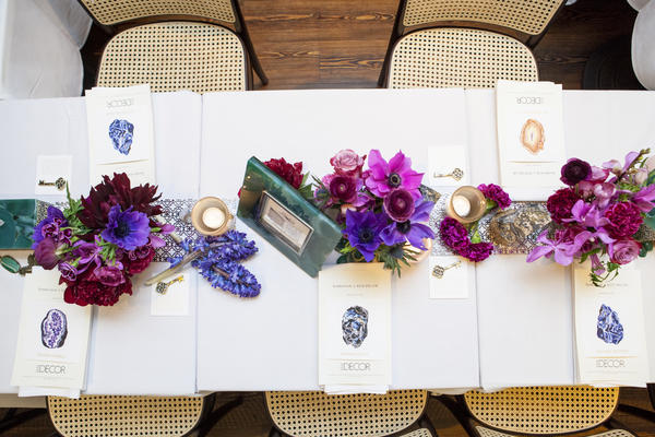 Tablescape highlighting the Green Banded Agate gemstone