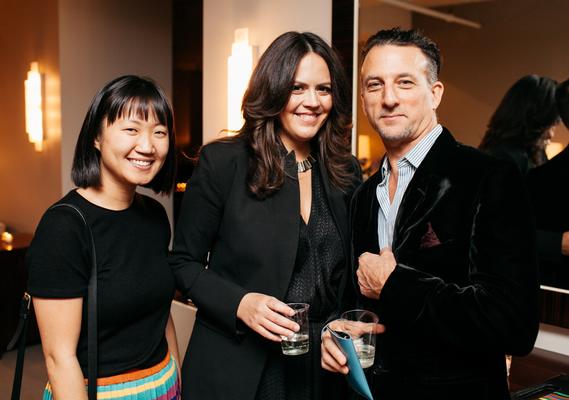 Sunny Lee and Elena Frampton from Frampton Co., DESIGN magazine's cover designer, pose with photographer Jeffrey Rothstein
