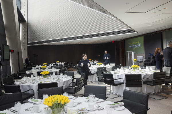The 44th floor of Hearst Tower set up for the luncheon