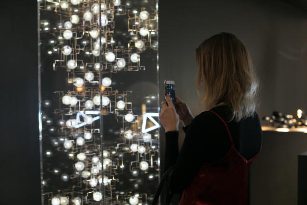 Student Anna Harea gets a closer look at  ‘Fragile Future’ by Studio Drift