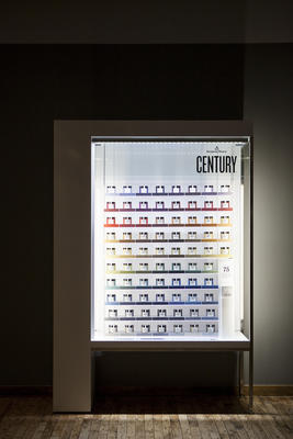 This in-store color display features all 75 new hues from the CENTURY palette.