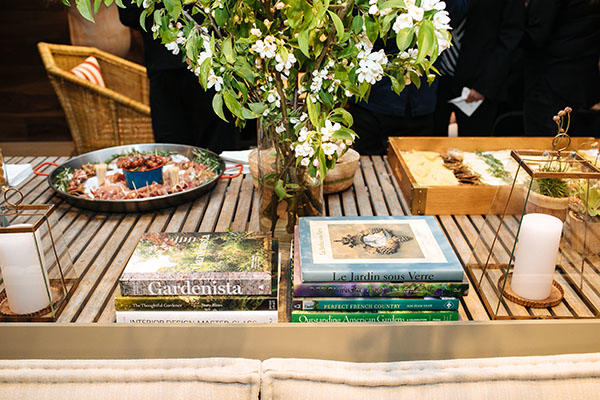 Table and books in showroom