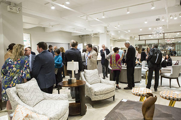 The launch of the Robin Baron's Rug Collection at the newly expanded Theodore Alexander showroom she designed