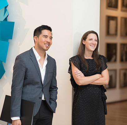 Parsons student Anthony Pham and ASID student representative Bonnie Hoeker
