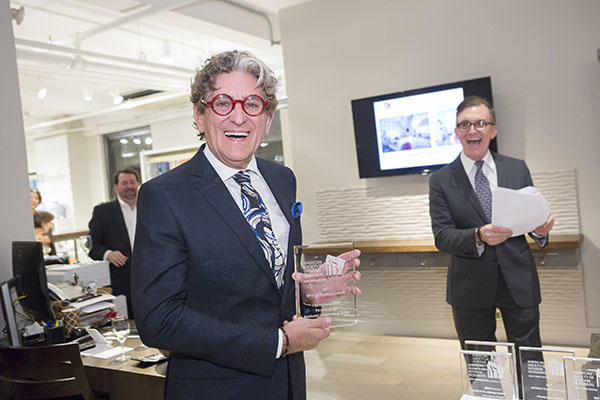 Charles Pavarini III accepting his award for his  design in the children’s bedroom category