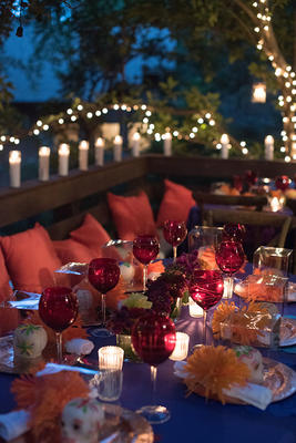 The vibrant colors are highlighted by the glow of the candles in the warmth of the Thompson’s home. 
