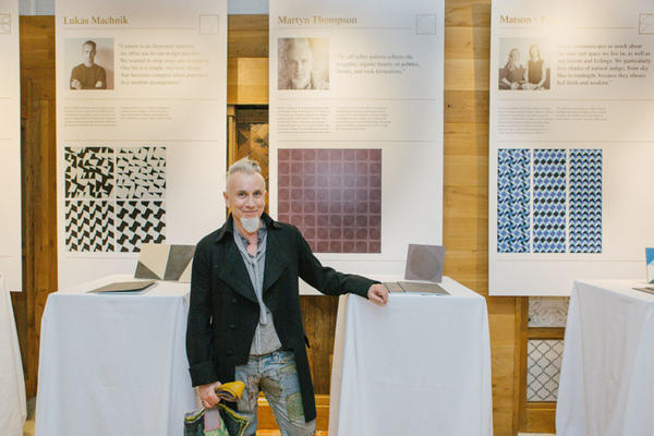 Martyn Thompson in front of his tile design