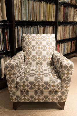 The Beaux Arts team’s winning design, upholstered on a Kravet armchair 