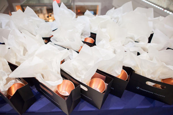 Every guest received a gift bag including a copper mug. and bracelet.																									