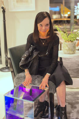 Edie Cohen with Rottet Studio's Dichroic table