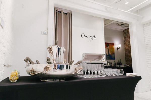 Refreshments in the Christofle showroom 