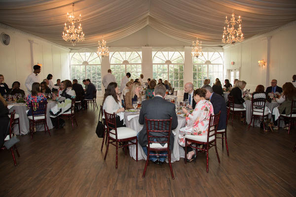 Guests enjoy lunch and conversation