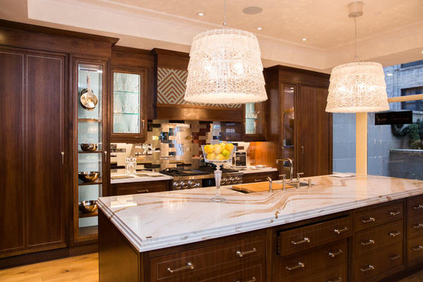 Clive Christian designed the kitchen with Kohler finishes.