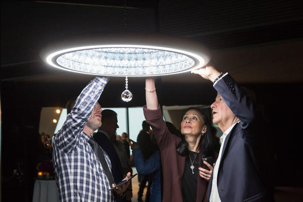 Guests were invited to be hands-on when interacting with Swarovski Lighting’s Infinite Aura collection.