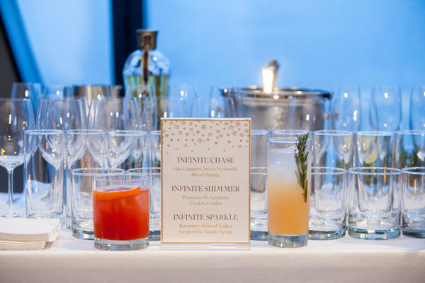 Signature cocktails were inspired by Swarovski Lighting's Infinite Aura collection.