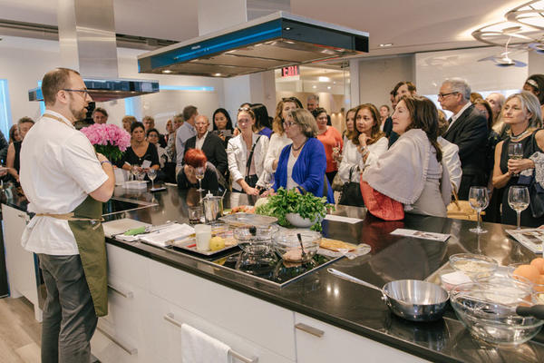 Chef David Kirschner provides a cooking demonstration at Miele.
