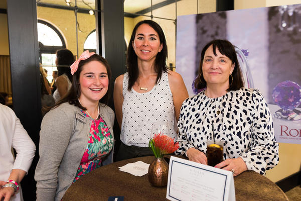Emily-Anne Rigal, Christine Pokorney and Catherine Walsh enjoy the welcome soiree at the Auth Lux Palm Beach Summit.