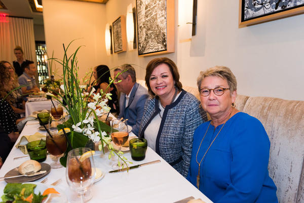Gosia Fedele and Luba King enjoying lunch at the Auth Lux Summit lunch in Café Boulud.
