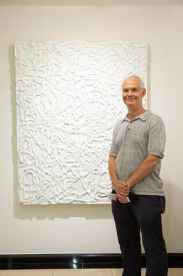 Artist Bill Pearsona and his work, "Life Before During After."