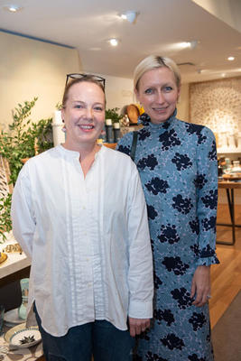 Nicola Glass, creative director of Kate Spade New York (right), with Deborah Camplin, Kate Spade New York's SVP of Design