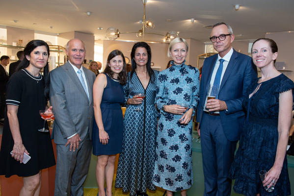 Michele Barbone and Brian Gowen of Lenox Corporation; Charlotte Warshaw, Anna Bakst, Nicola Glass of Kate Spade New York; and Mads Ryder (second from right)