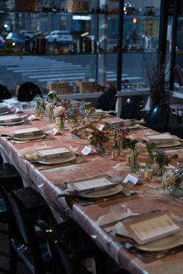 The tablescape was created using S. Harris fabric.