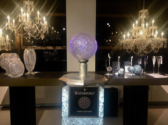 Guests were welcome to interact with the Waterford Times Square Crystal Ball podium.