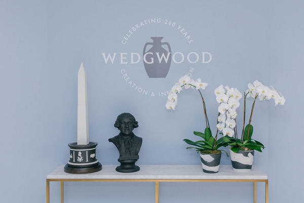 A Wedgwood lifestyle display to celebrate the brands' 260th Anniversary, featuring the Gift Between Nations and Josiah Wedgwood