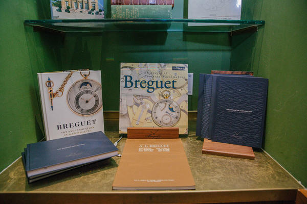 Breguet literature on display.