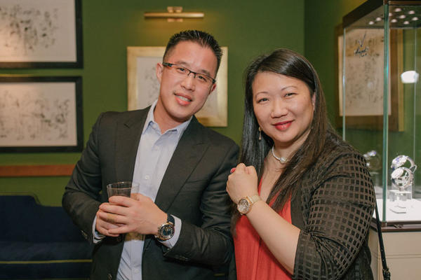 Hamilton Lin and Liliana Chen model Breguet timepieces.